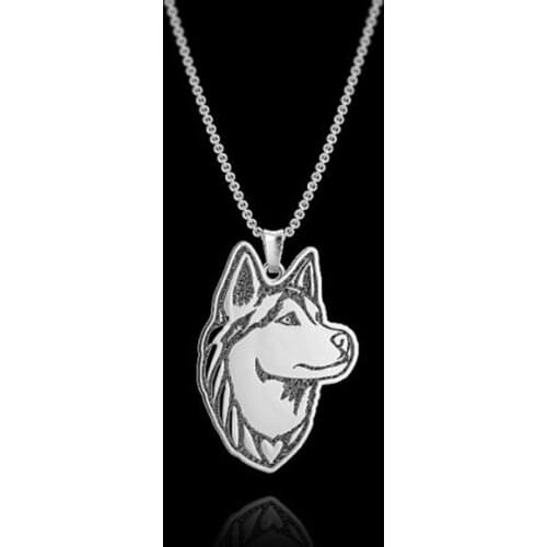 Daisies Siberian Husky Necklace Animal Jewelry Dog Pendant Necklaces For Women Girl Gift One Piece