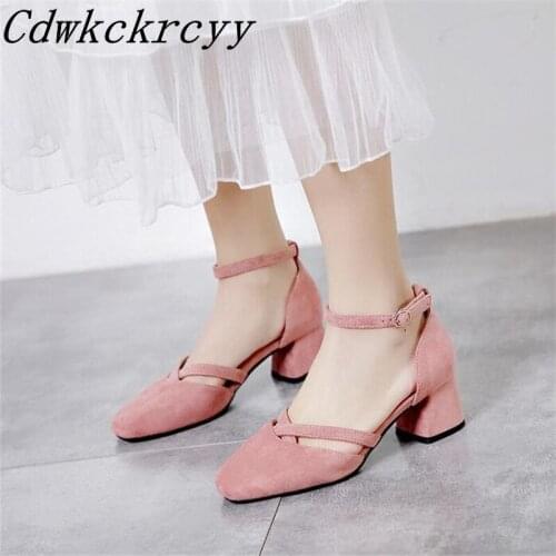 Summer New pattern fashion temperament Square head High-heeled Women sandals Simplicity temperament Student Women sandals 34-43