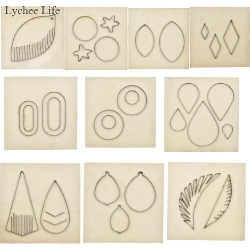 Lychee Life Steel Blade Rule Die Cutting Leather Punch Round Waterdrop Earring Cutter Mold Wood Dies Diy Cutting Tools