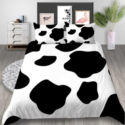 Thumbedding Cow Pattern Bedding Set Queen Size Simple Classic Duvet Cover King Twin Full Single Double Unique Design Bed Set