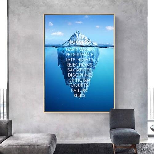 Success Modern Iceberg Modern Decorative Canvas Painting Wall Poster For Living Room Bedroom Dining Room Home Decor
