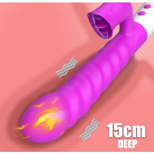 Tongue Lick Rabbit Vibrator Dildo Cunnilingus G Spot Clitoris Stimulator Heating Pornographic Adult Sex Toys for Women Orgasm