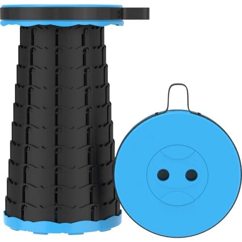 Retractable Folding Stool for Camping Fishing Height Adjustable -Portable Plastic Collapsible Telescoping Stool Seat Chair