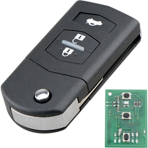 XRSHKEY 3 Buttons Car Remote Key 433Mhz with 80-Bit 63 Chip Car Key Fob Fit for M2 3 5 6 RX8 MX5