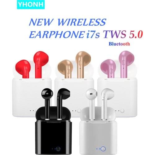 YHONH i7s Tws Wireless Bluetooth Earphones Stereo Bass Earphone Earbuds Sport Headset with Charging Box for iPhone Xiaomi Huawei