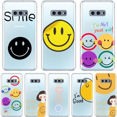 Back Cover For Samsung Galaxy S10E S10 Plus 5G Silicone Cute Smile Funny Quotes Yellow Phone Case For Samsung Galaxy Note 10 Pro