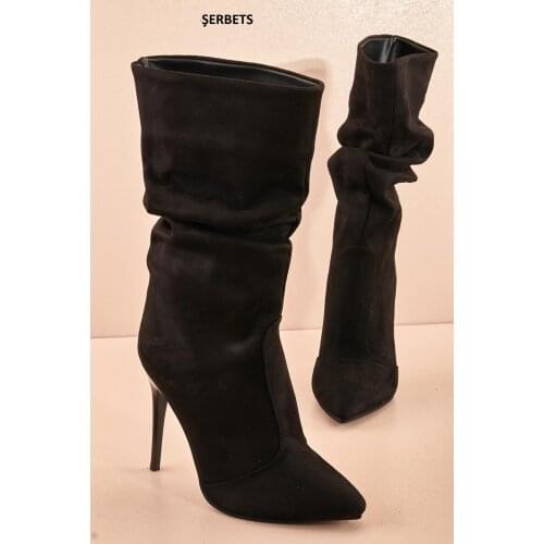 ŞERBETS women boots knee-length high heels 2020 autumn winter dropshipping shein