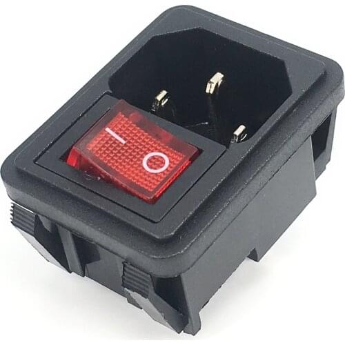 1PC Mains AC Power Cord Inlet Power Receptacle Power socket With ON OFF Rocker Switch 250V 10A IEC 320 C14 CCC CE