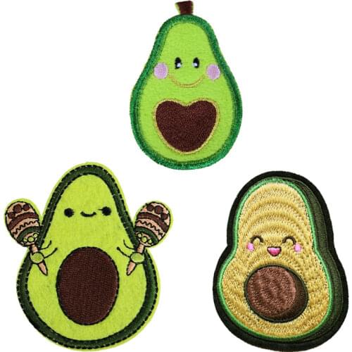 10 PCS Lovely Fruit Avocado Embroidered Iron On Patch, Kids Children Fabric Cloth Accessories DIY