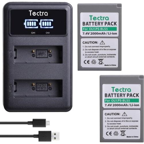 2PCS PS-BLS5 BLS-5 BLS5 BLS50 Battery+LED Charger for Olympus PEN E-PL2,E-PL5,E-PL6,E-PL7,E-PM2, OM-D E-M10, E-M10 II, Stylus1