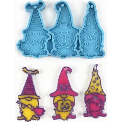 2021 Halloween Gnomish Keychain Epoxy Resin Mold Dwarf Doll Earrings Pendant Silicone Mould DIY Crafts Jewelry Necklace Casting