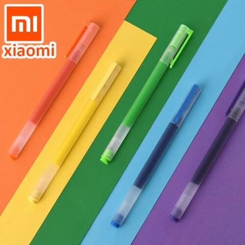 5pc/set Original Xiaomi Mijia Colorful Pen 0.5mm Gel Pen Signing Pen Core Durable Signing Pen Refill Colorful Ink Kids Gift