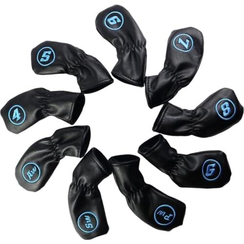9Pcs/Set (4, 5, 6, 7, 8, 9, AW, SW, PW) Head Clover Iron Protective Headcovers Protector Sleeve for Golf Club Accessories