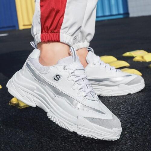 Anti-slip Chunky Sneakers Man Sport Shoes Men Sneakers Women Sports Shoes Sport Men Running White Athletic Tennis Trainers B-686