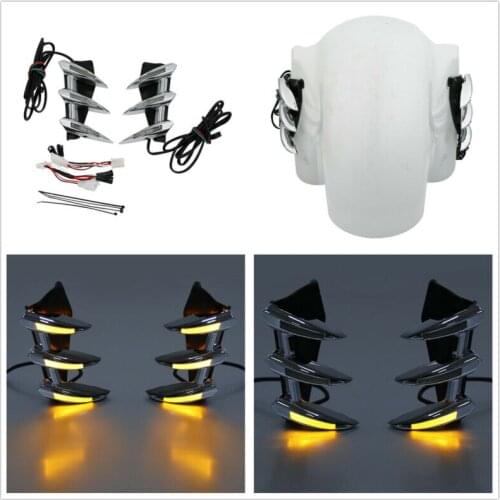 Motorcycle Left & Right Fender Trim Running Brake Light For Honda Goldwing GL1800 2001-2011