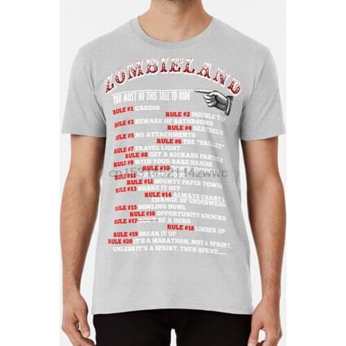 This Tall To Ride Zombieland - White T Shirt Zombieland Carnival Pacific Playland Zombie Zombies Horror Jesse Eisenberg