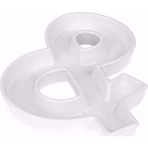 Ampersand shape White ceramic & dish and plate
