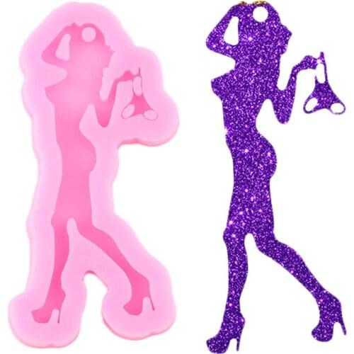 Shiny Glossy Beauty Woman Silicone Mold Jewelry Making Epoxy Resin Mould Handmade Polymer Clay Craft Custom Keychain Molds