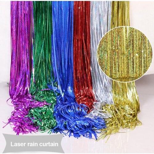 Glitter Tinsel Foil Fringe Curtain Backdrop Birthday Wedding Hawaii Party Decor Party Backdrop Decorations Wall Decor