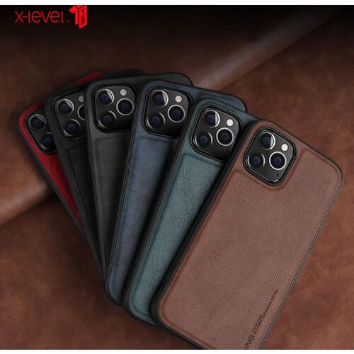 X-Level For iPhone 12 Pro Max Mini Retro Leather Soft Silicone Edge Frosted Back Protective Cover For iPhone 12 Pro Max Case