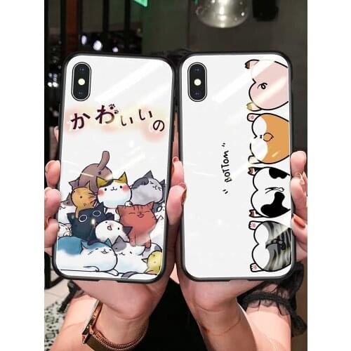 For Apple x mobile phone shell iphone x glass xr tide brand Japanese xsmax cartoon cute xs men and women iphone all-inclusive an