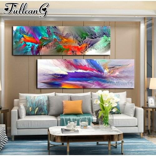 FULLCANG Abstract colorful cloud landscape large mosaic painting diy full square round drill 5d diamond embroidery kits FC3641