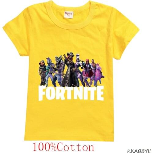 Boys and Girls T Shirt Cartoon Printed Cotton Shirt Summer Kids Toddler Short Sleeve T Shirt Fortnites Clothes Casual Wear