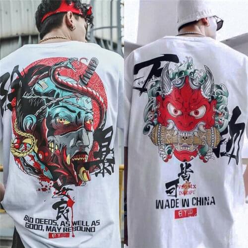 100% Cotton White Hip Hop T Shirt Short Sleeve T Shirt Fashion Tee Streetwear Japan Harajuku Loose High Street T Shirt Men Women