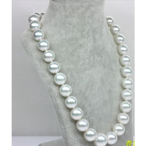 CLASSIC 12MM SOUTH SEA WHITE ROUND PEARL NECKLACE 18INCH AAAA >Selling jewerly free shipping