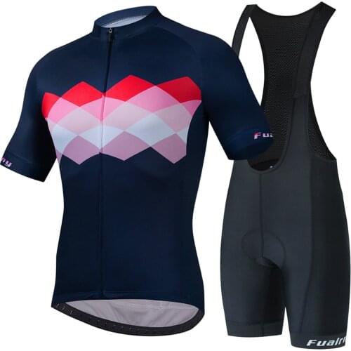 Fualrny Man Summer Short Sleeve Breathable Cycling Jersey set Mountain Bicycle Wear Quick-Dry Racing Bike Clothing Ropa Ciclismo