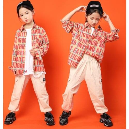 Hip Hop Costumes for Girls Boys Jazz Ballroom Dance Clothes Kids Party Stage Outfits Hiphop Competition Dance Costumes Suits LJ