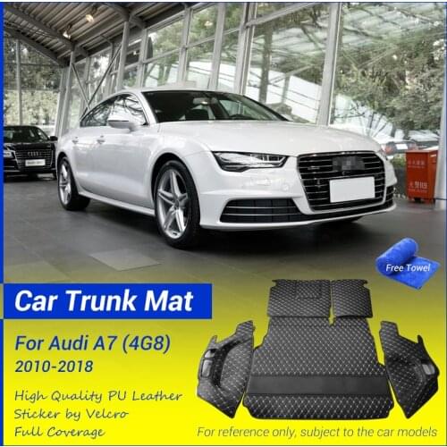 XuSpring Car Trunk Mat Durable Boot Carpets Cargo Liner Cover Protective Full Coverage Pad for Audi A7 2010-2018 4G8
