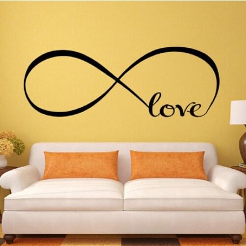 Necktie Bedroom Creative Wall Sticker Decoration Infinity Symbol Word Love Vinyl wall art decals Decor,living room decor murals