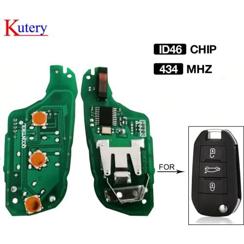 Kutery Remote Circuit Board 433Mhz ID46 Chip For Citroen C4L For Peugeot 508 208 2008 201 208 2008 5FA010 353-20 Replacement
