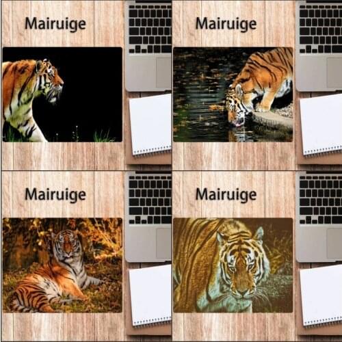 Mairuige Tiger pattern mouse pad, small size rubber waterproof table mat, PC computer office gaming keyboard pad