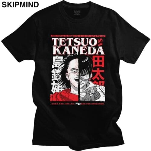 Fashion Akira Shima Tetsuo T Shirt Japanese Anime Cotton T-shirt Short Sleeve Neo Tokyo Shotaro Kaneda Tee Clothing Merchandise