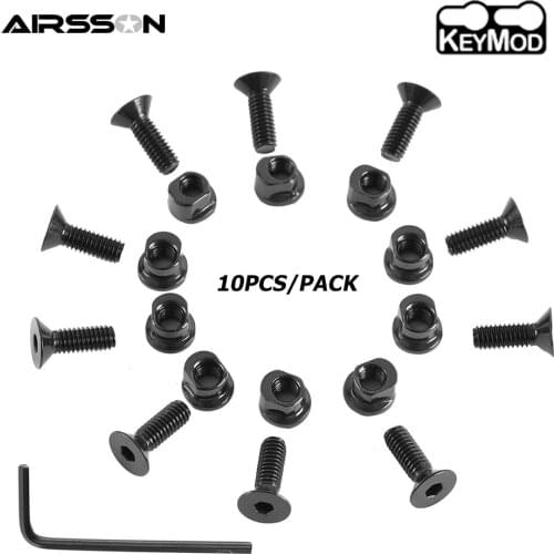 10Pcs/lot Keymod Metal Screw And Nut Replacement Set Key Mod Rail Sections For Airsoft Hunting Keymod Rail Sections Accessories