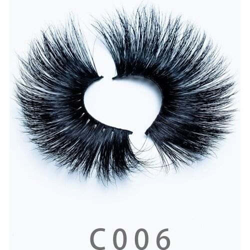 30mm C06 5D Handmade Real Fluffy Soft Very Long Mink Lashes Natural Strip False Eyelashes Lashes Eyelash Extension