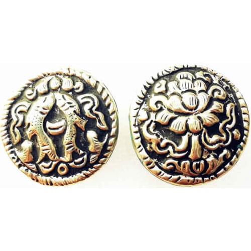 Nepal Handmade Beads Copper Fish Lotus Vintage Beads NBB129