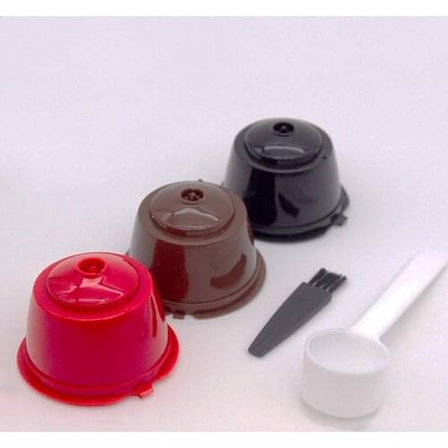 New 5PCS/Set Reusable Coffee Capsule Filter Cup for Dolce Gusto Refillable Caps Spoon Brush Filter Baskets Pod Soft Taste Sweet