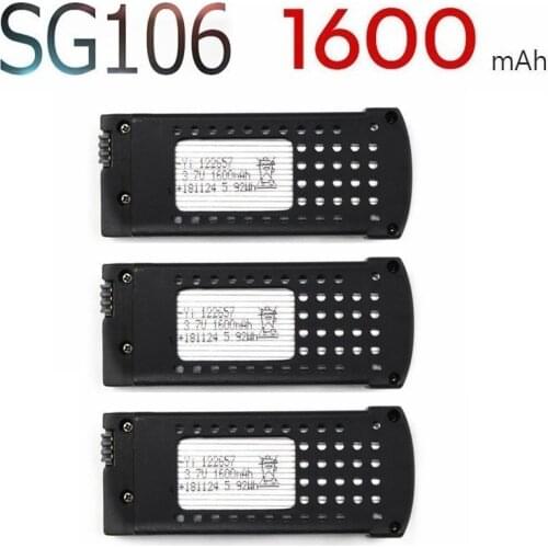 Original For SG106 1600mAh 3.7V Lipo Battery for RC Drone Quadcopter Spare Parts 3.7v Rechargeable Battery SG-106 3pcs/sets