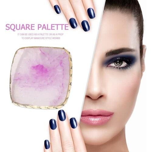 Foundation Mixing Make Up Tool Natural Square Resin Agate Nail Art Palette Display Manicure Color Painting Tool