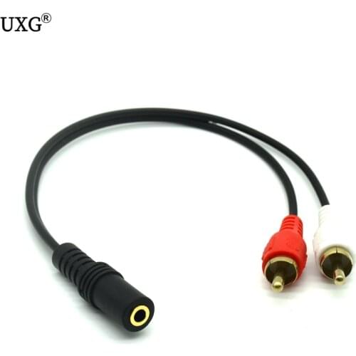 3.5mm 1/8" Stereo Female to 2 RCA Male Jack Adapter Audio Y Cable Splitter 2RCA Adapter Cable Conversion Line