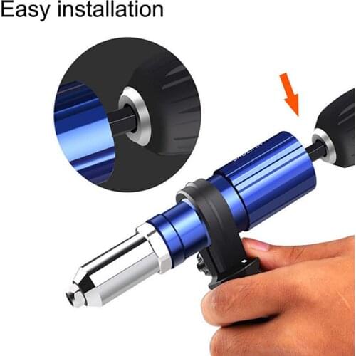 Electric Rivet Gun With Non-slip Handle Riveter Tool Kit 2.4mm-4.8mm Rivet Nut Gun Drill Adapter Cordless Riveting Tool Riveter