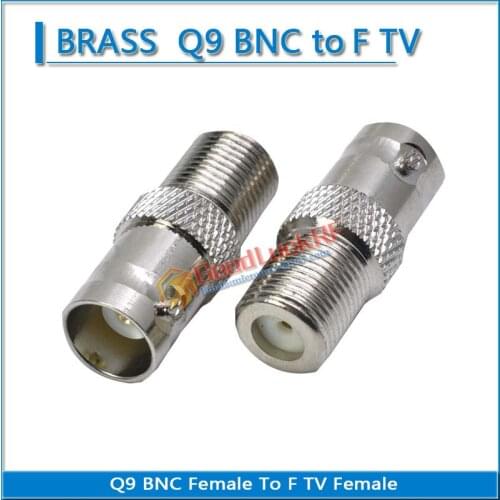 BNC Q9 To F Cable Coax Connector Socket BNC Female To F Female Plug BNC - F Nickel Plated Straight Coaxial RF Adapters