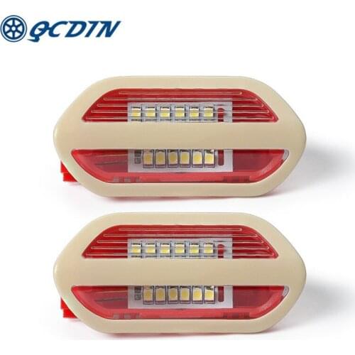 QCDIN 2PCS For New BENZ S-Class 2014-2017 LED Car Door Welcome Light For MABACH S 2014-201 White 6000K 12V Signal Lamp