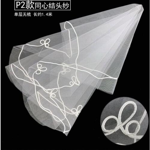 Real Photo1.4m One Layer Wedding Veil Bridal Veils Ivory Wedding Veil 2021