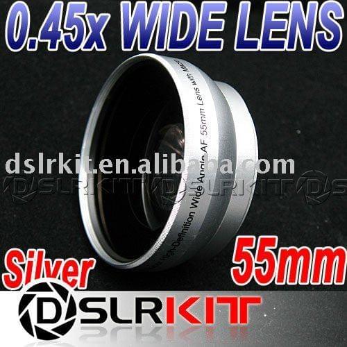 Silver 55mm 0.45x MC WIDE Angle LENS /with Macro filter (55mm Lens Thread Size)