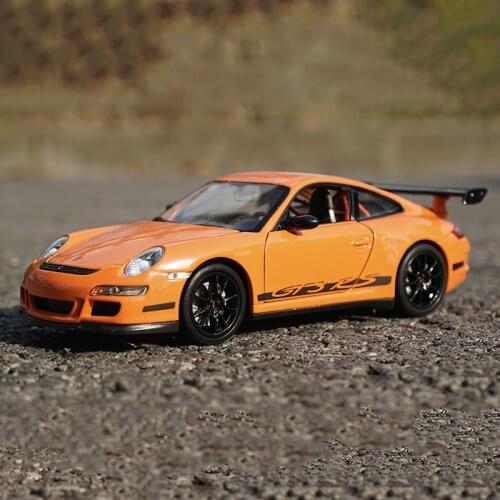 WELLY 1:24 Porsche 911(997) GT3RS Sports Car Orange Alloy Car Model Simulation Vehicle Toy Boy Gift Collection Display Souvenir