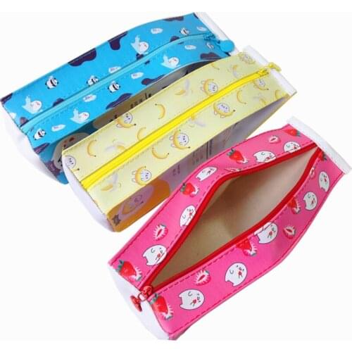 Free shipping 10pcs/lot milk box design Waterproof zipper storage bag pencil bag student office supplies wholesale